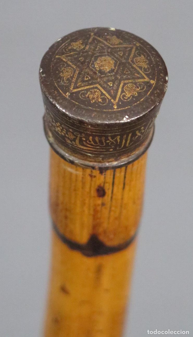 Antiguidades: BASTON. DAMASQUINO MOTIVOS ARABES. BAMBUM. &iquest;TOLEDO?