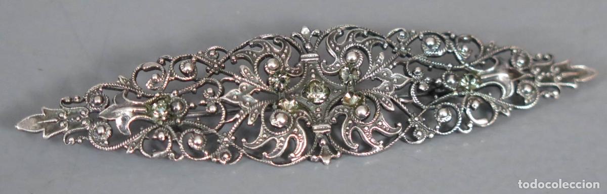 Antig&uuml;edades: BROCHE. PLATA Y PEDRERIA. HACIA 1930