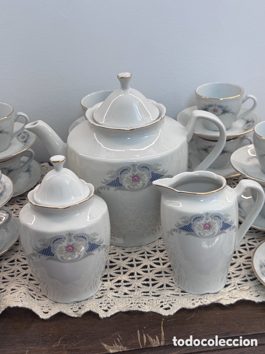 Oggetti Antichi: Juego caf&eacute; porcelana alemana Aristokratisch 12 servicios completo estilo b&aacute;varo