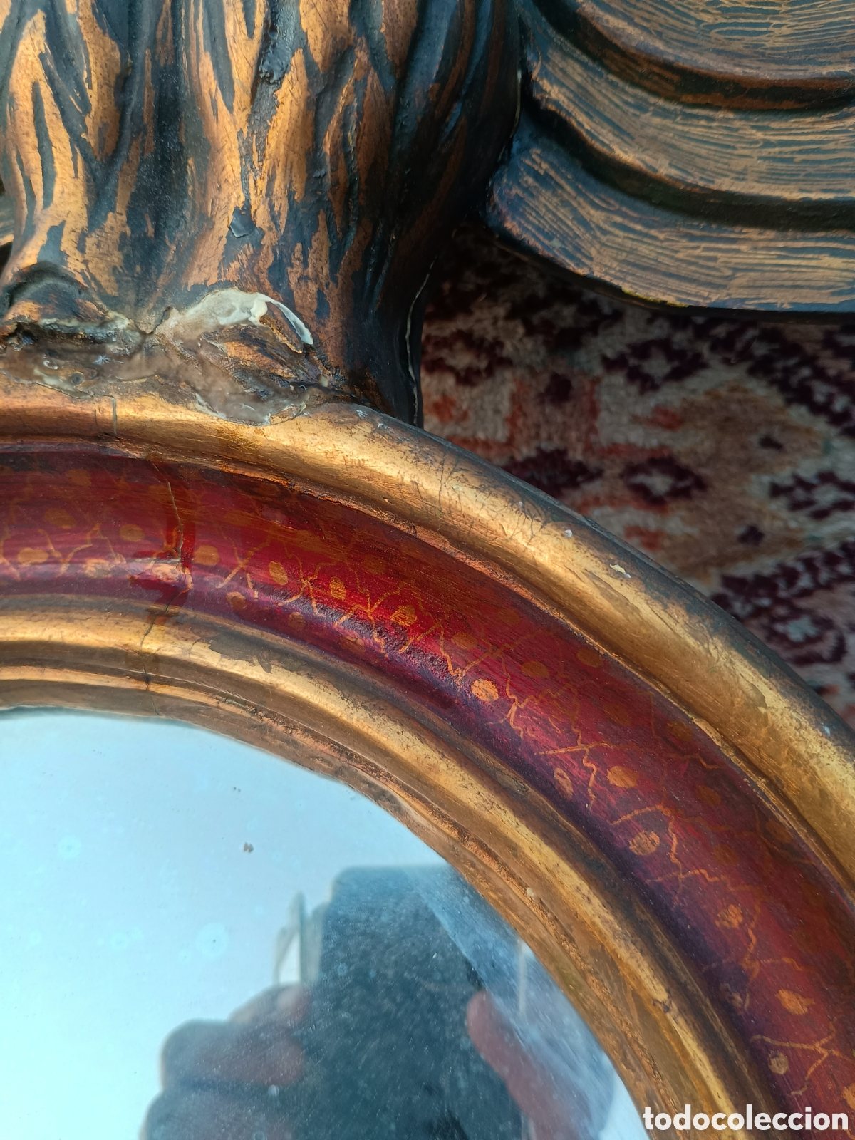 Antig&uuml;edades: Espejo madera &aacute;guila dorada - Foto 14