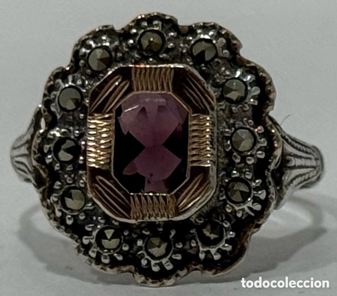 Antig&uuml;edades: PRECIOSO ANILLO PORTUGU&Eacute;S PLATA/ORO SIGLO XIX