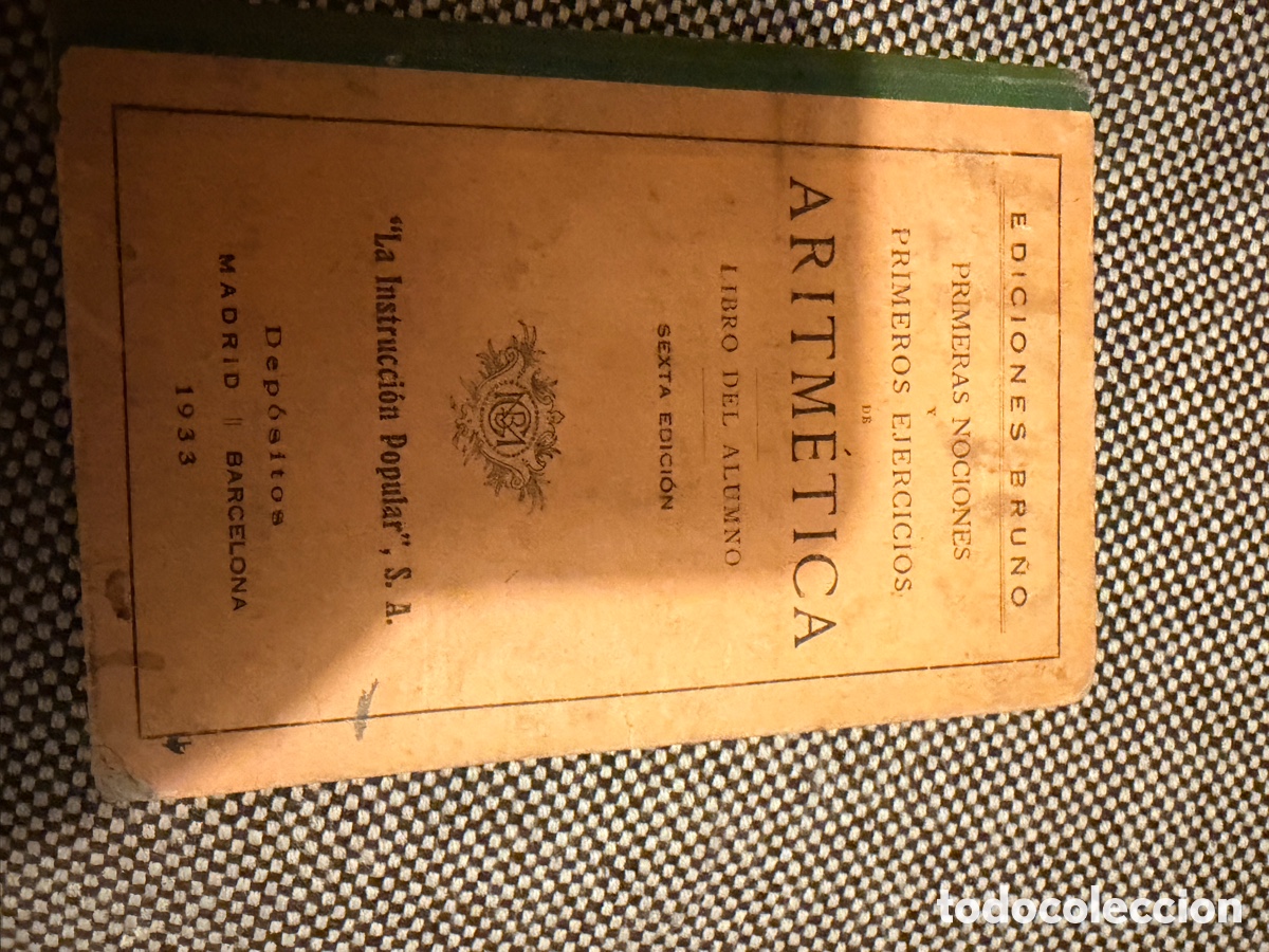 Libro de aritm&eacute;tica a&ntilde;o 1933