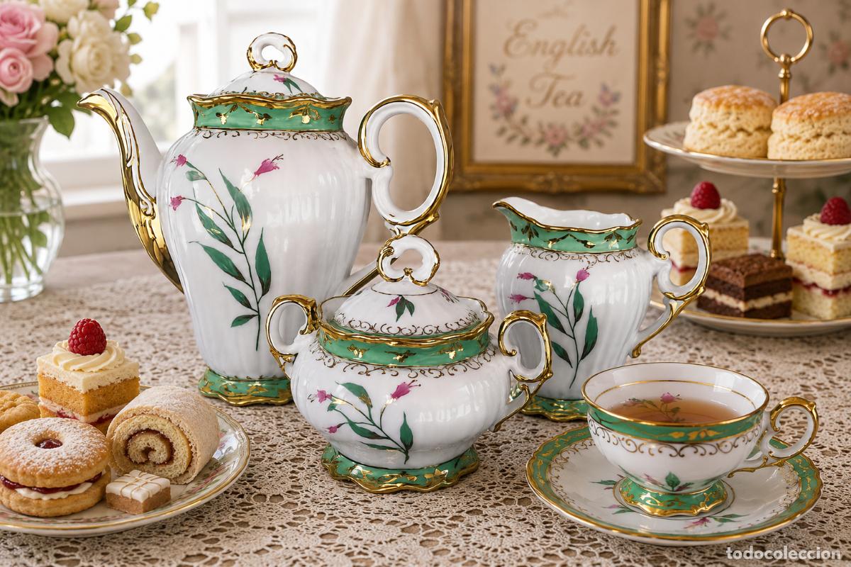 Antig&uuml;edades: Juego de T&eacute; Vintage Porcelana CIM
