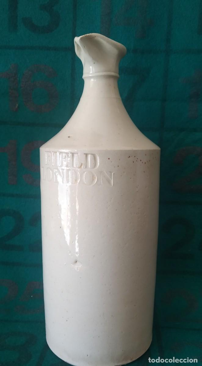 Antig&uuml;edades: ANTIGUA BOTELLA CANECO GRES ESMALTADO. STONEWARE. FIELD LONDON. FINALES S.XIX.