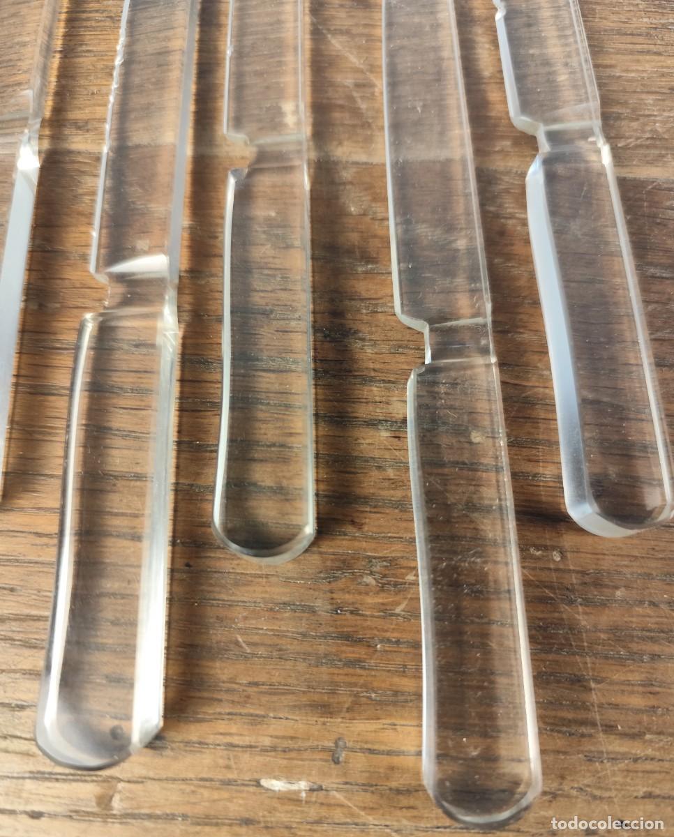 Antig&uuml;edades: Lote de 6 cuchillos de cristal macizo - Foto 6