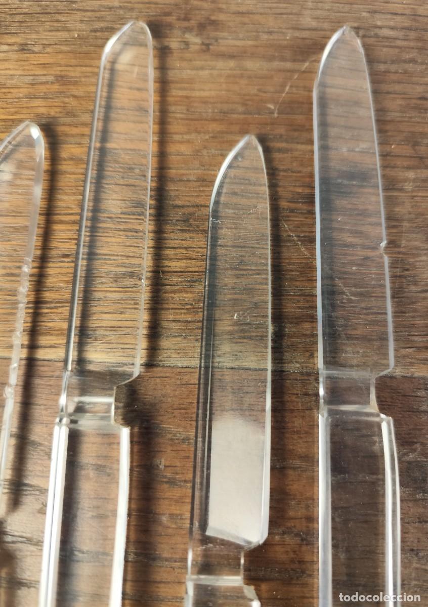 Antig&uuml;edades: Lote de 6 cuchillos de cristal macizo - Foto 11