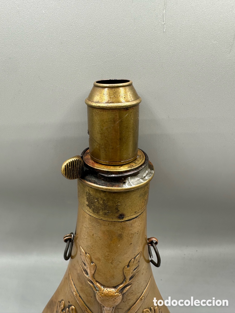 Antig&uuml;edades: petaca de p&oacute;lvora (powder flask) XIX - Foto 3