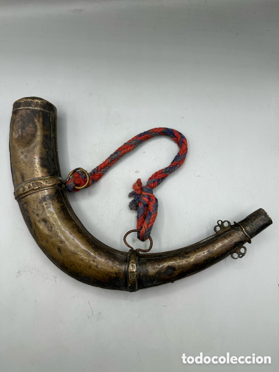 Antig&uuml;edades: petaca de p&oacute;lvora (powder flask) XIX - Foto 2