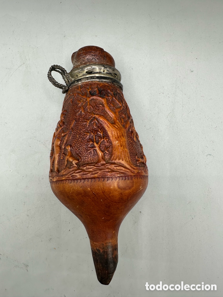 Antig&uuml;edades: petaca de p&oacute;lvora (powder flask) XIX - Foto 2
