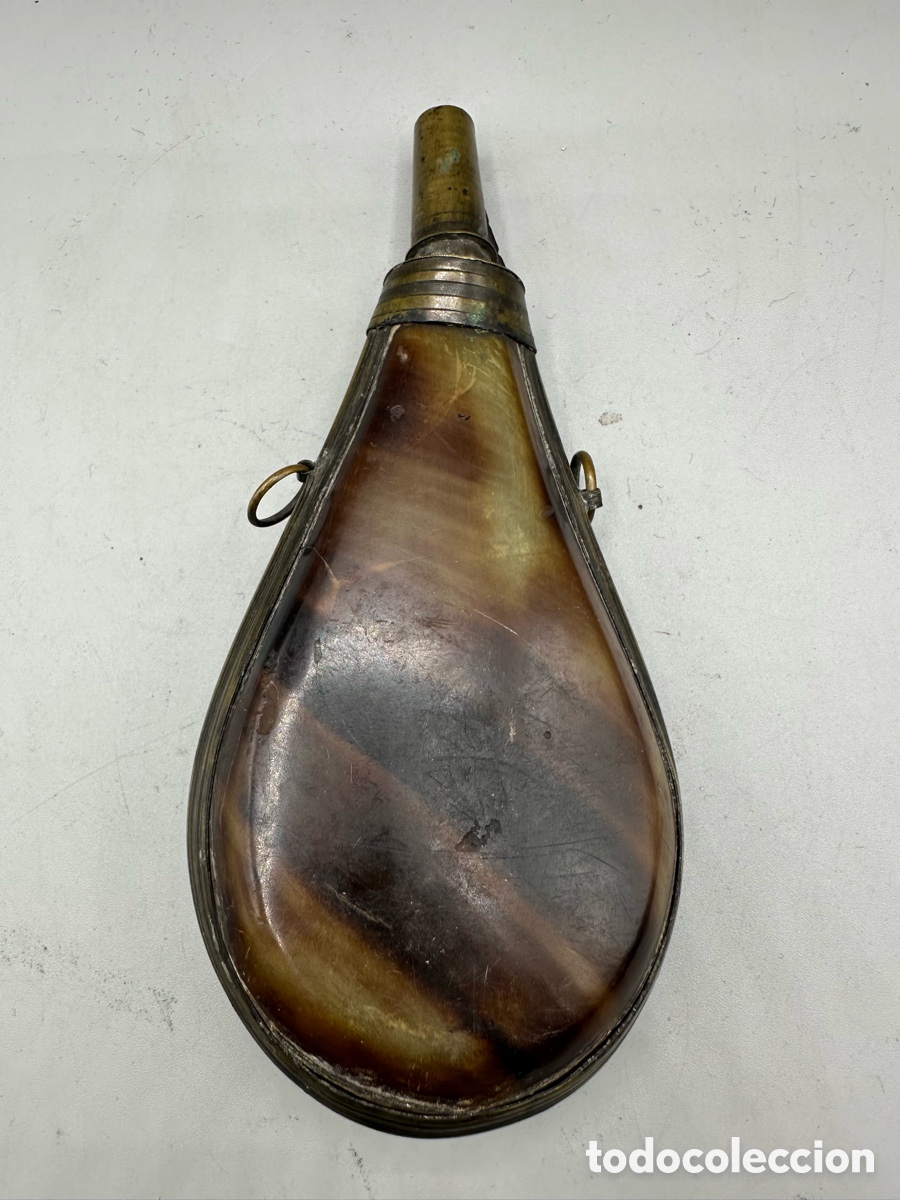 Antig&uuml;edades: petaca de p&oacute;lvora (powder flask) XIX - Foto 2
