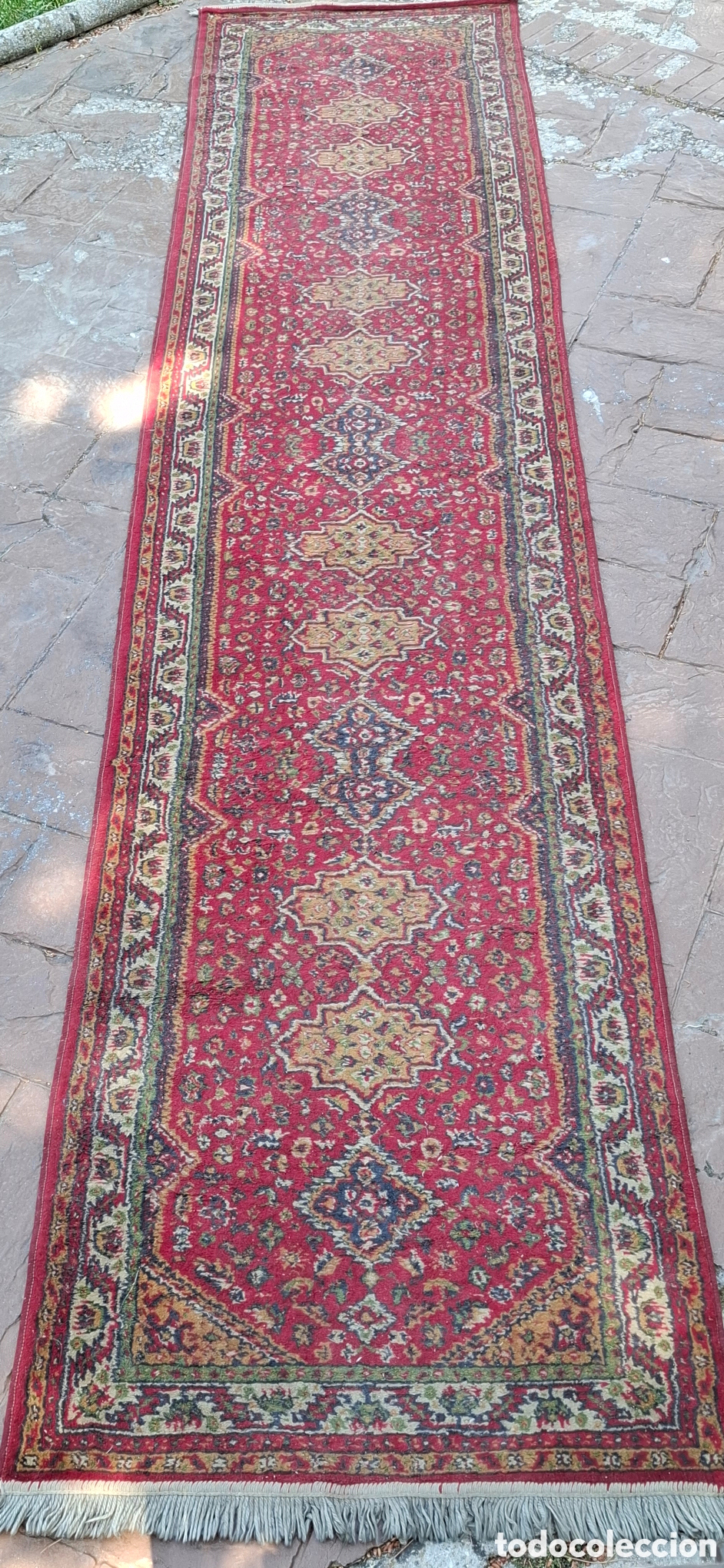 Antig&uuml;edades: ALFOMBRA DE PASILLO. ARABE. ANUDADA A MANO 390X85 APROX