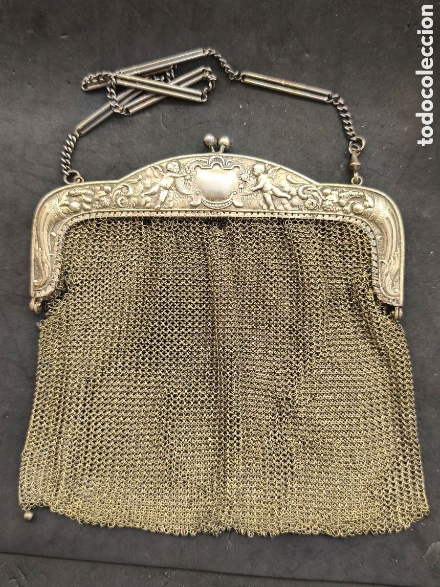 Antig&uuml;edades: Antiguo bolso de malla, alpaca