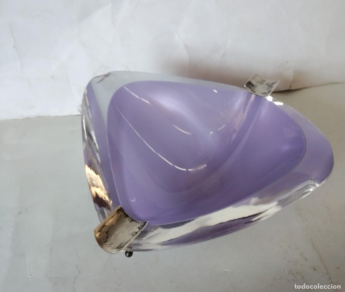 Antig&uuml;edades: Cenicero vintage de cristal de Murano firmado Xeix