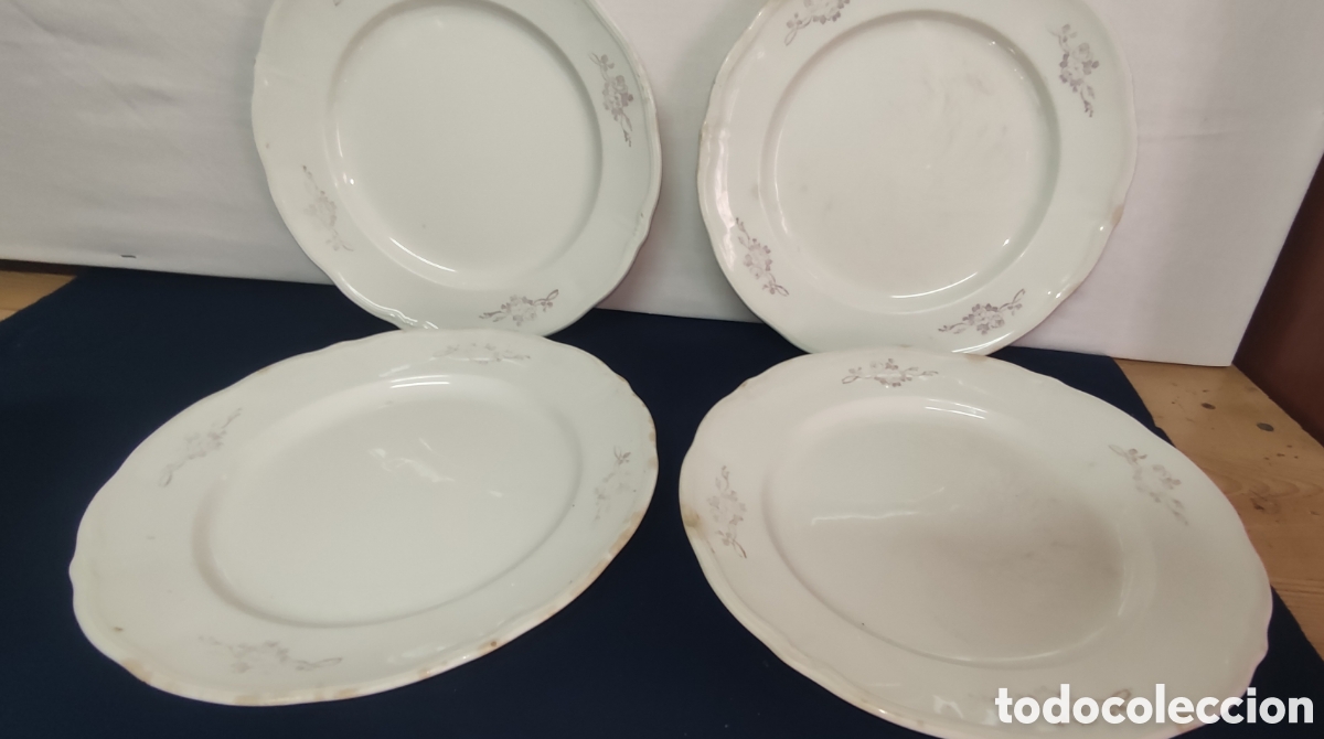Antig&uuml;edades: 4 platos loza San Claudio