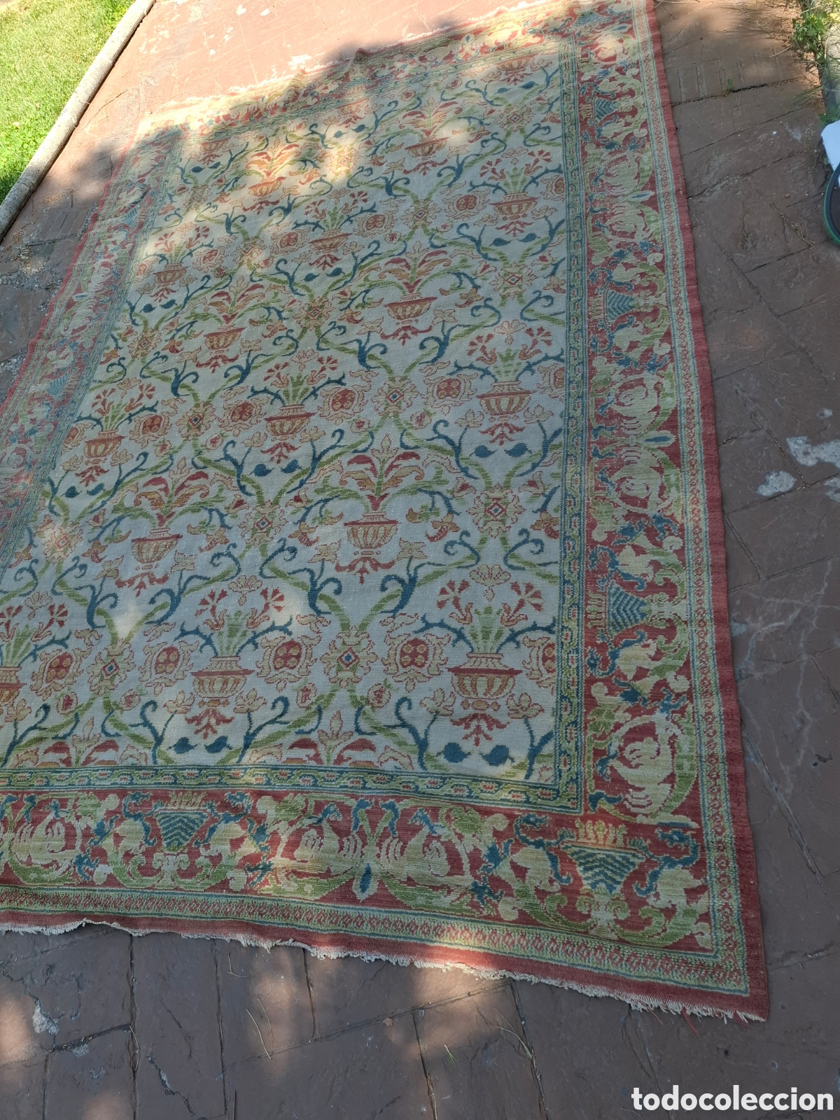 Antig&uuml;edades: IMPRESIONANTE ALFOMBRA ANTIGUA. FINA. MULTICOLOR. ANUDADA A MANO 370X250