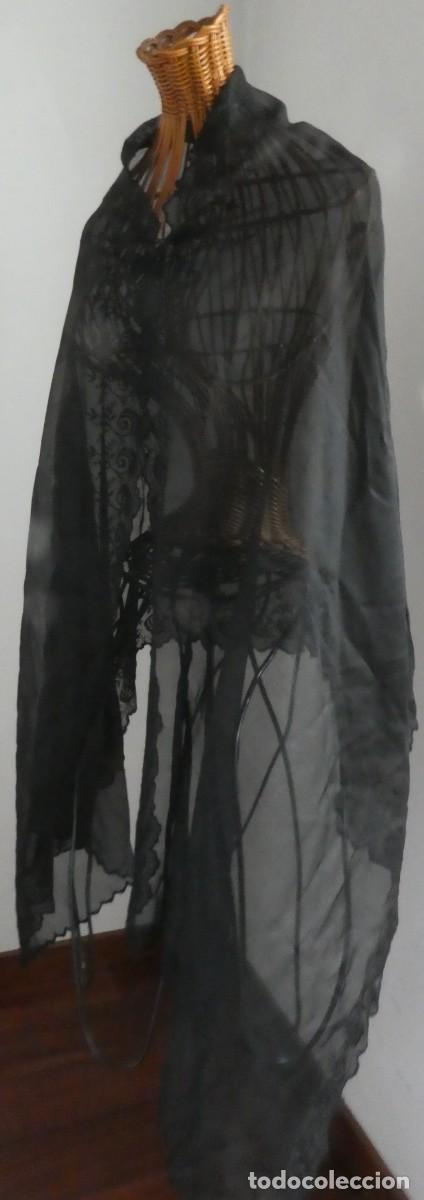 Antig&uuml;edades: ANTIGUA MANTILLA -ECHARPE DE GASA PPIOS.XX