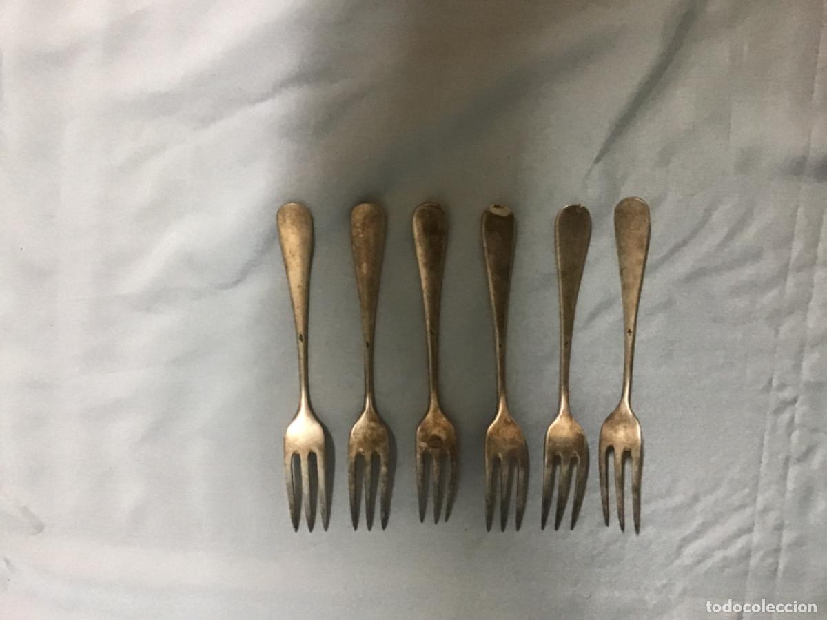 Antig&uuml;edades: JUEGO DE TENEDORES PARA POSTRE - Foto 4