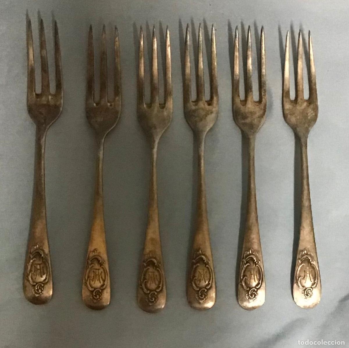 Antig&uuml;edades: JUEGO DE TENEDORES PARA POSTRE - Foto 1