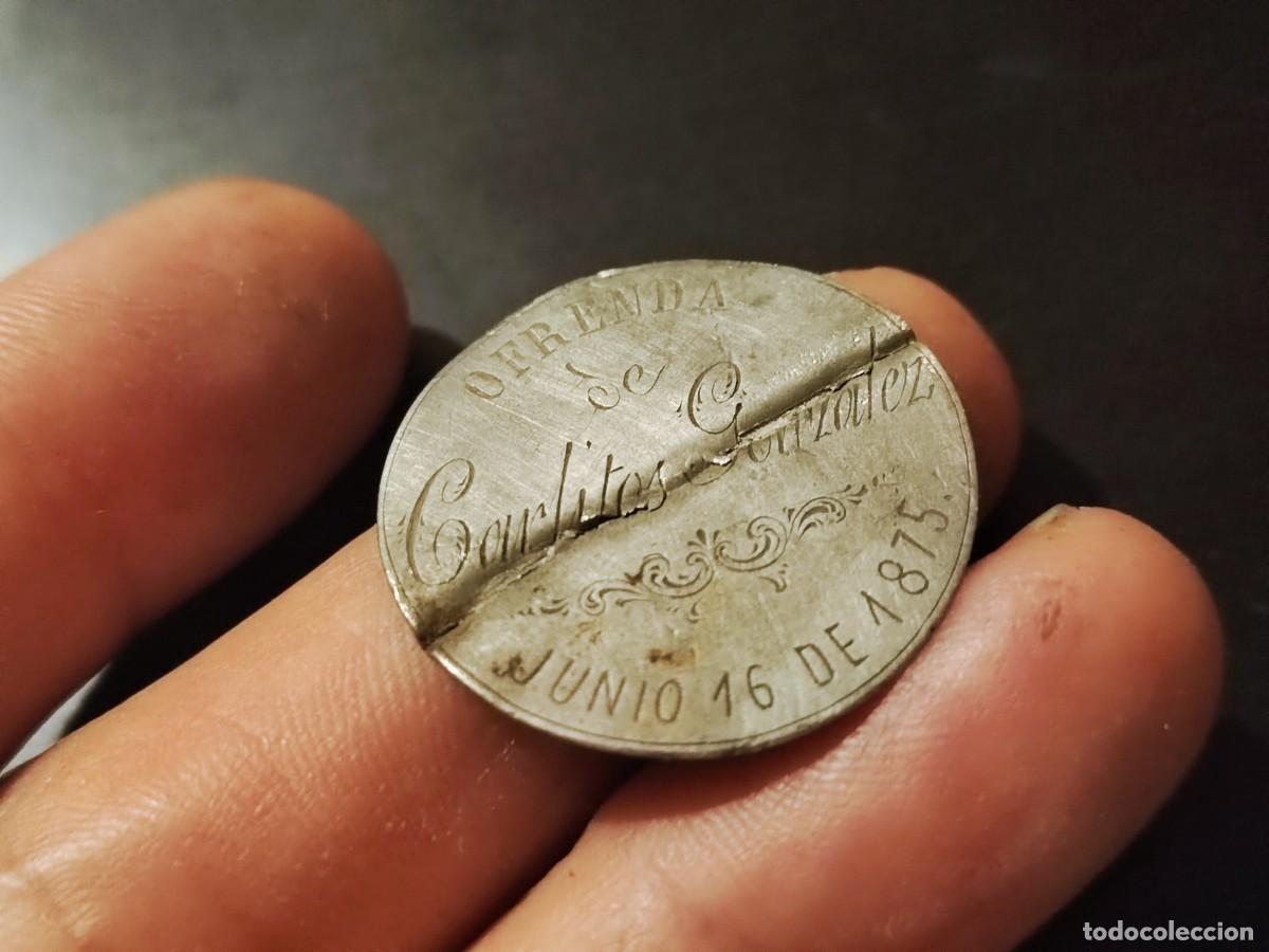 Antig&uuml;edades: Curiosa 0frenda de plata, de ni&ntilde;o,Junio de 1875. - Foto 3
