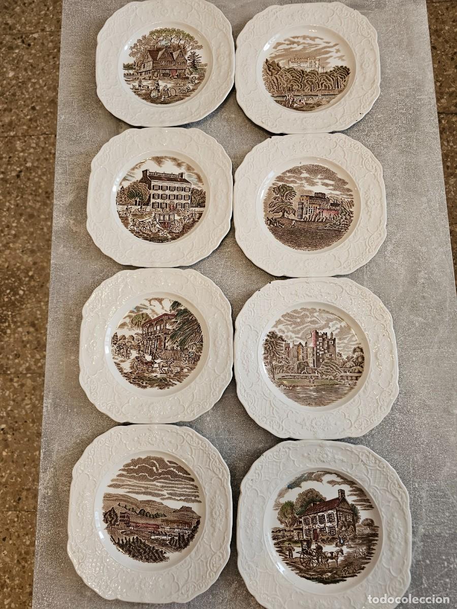 Antig&uuml;edades: Conjunto de 8 Platos de la Serie Historica Pensilvania Fieldstone de Johnson Brothers