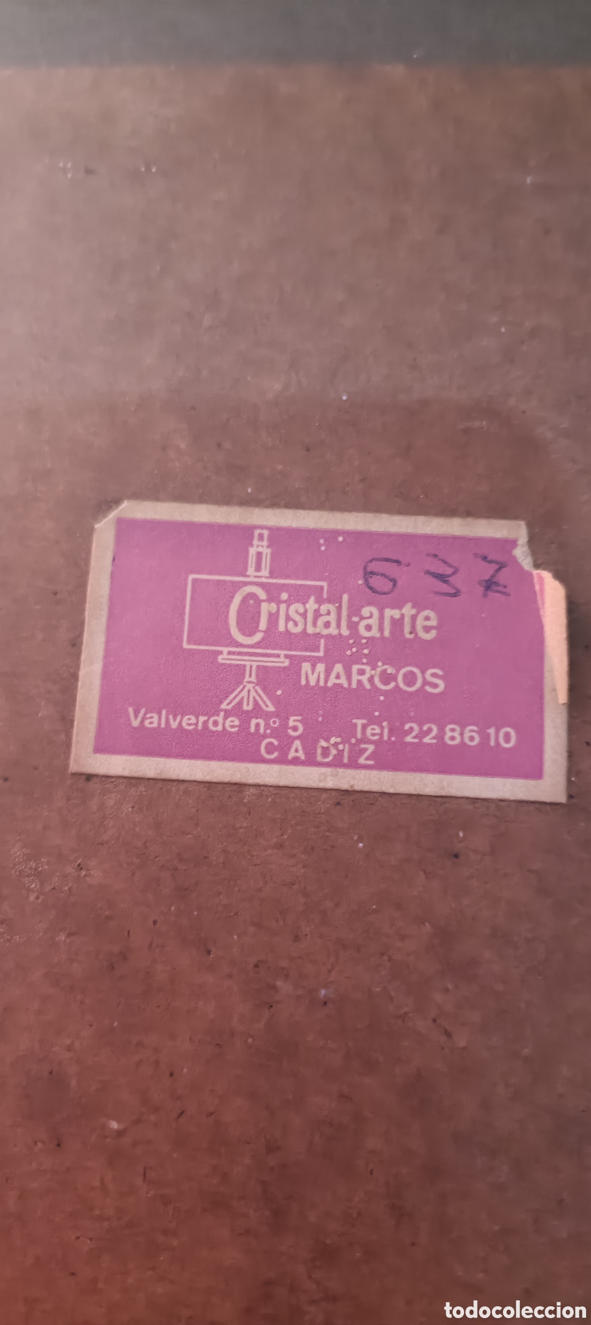 Antig&uuml;edades: Cuadro Vintage Ni&ntilde;a con Gato. - Foto 5