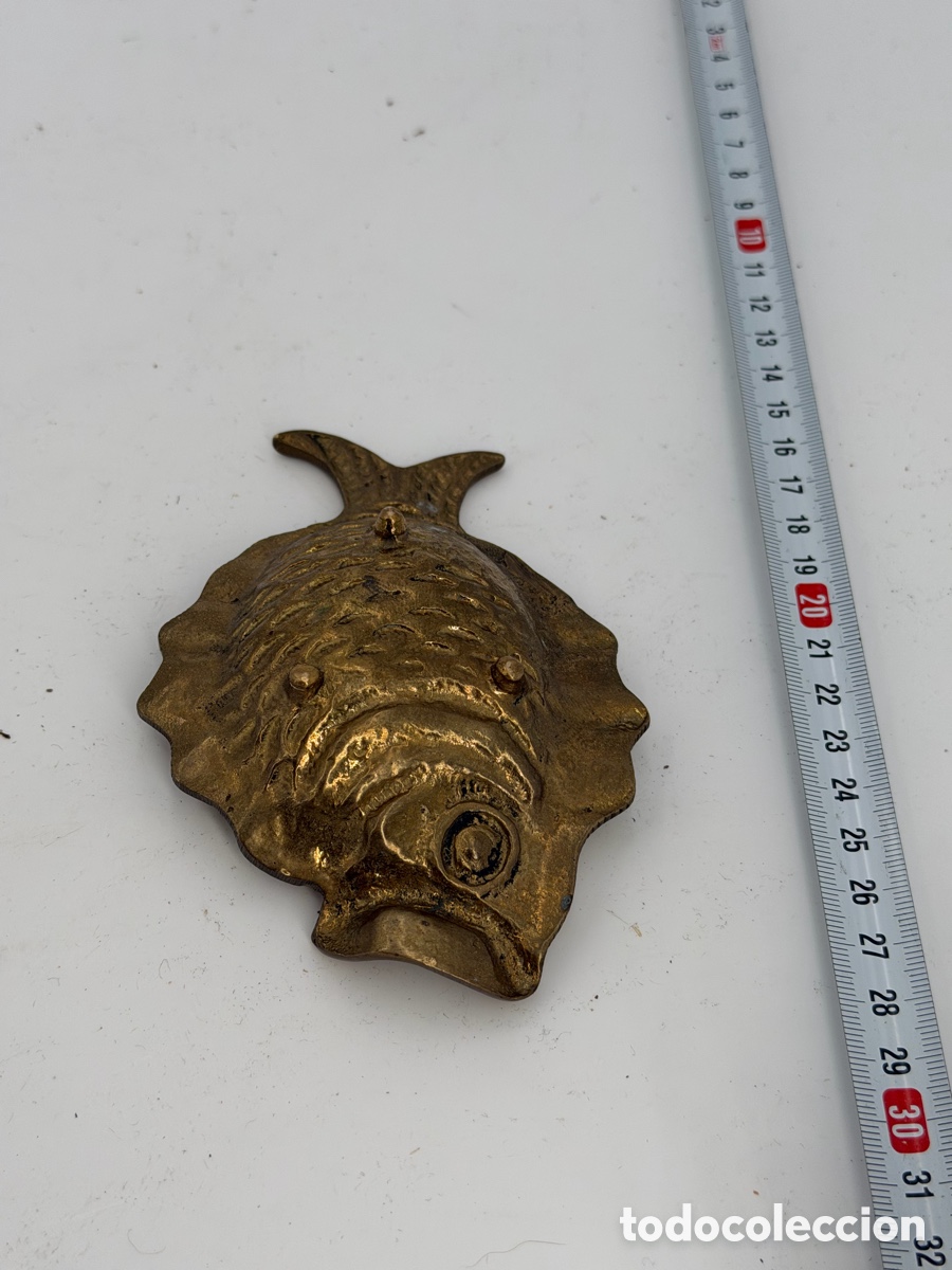 Antig&uuml;edades: Antigua Figura Pez de Bronce - Foto 5