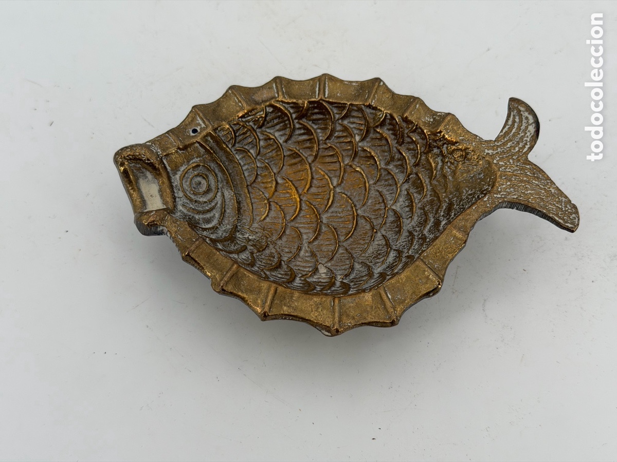 Antig&uuml;edades: Bandeja Pez de Bronce - Foto 2