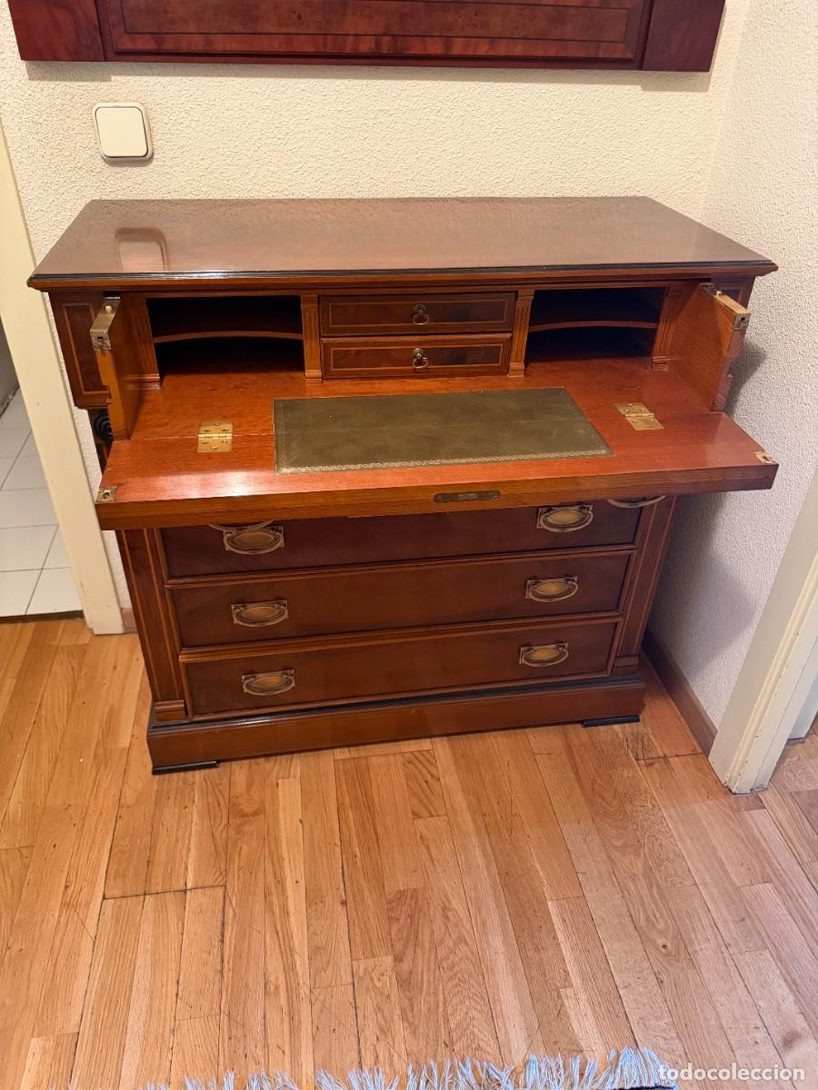 Antiques: C&oacute;moda-escritorio (secr&eacute;taire) con espejo a juego