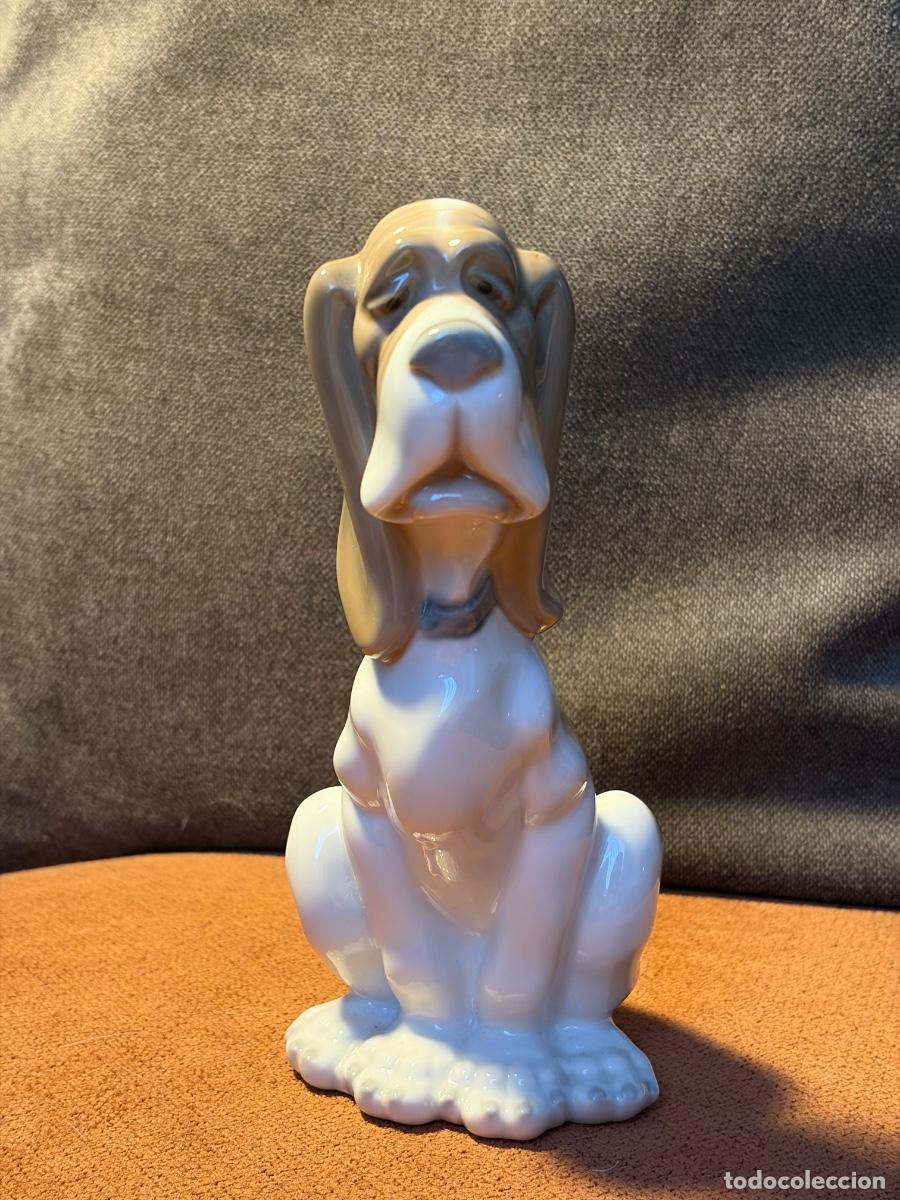 Antig&uuml;edades: Figura NAO by Lladr&oacute; cachorro de perro blanco y gris, porcelana origina