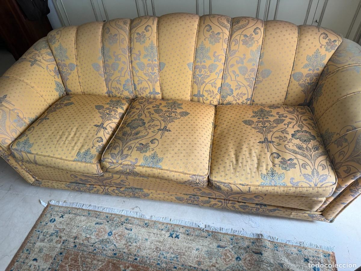 Antig&uuml;edades: Sof&aacute; 3 plazas amarillo - Foto 1