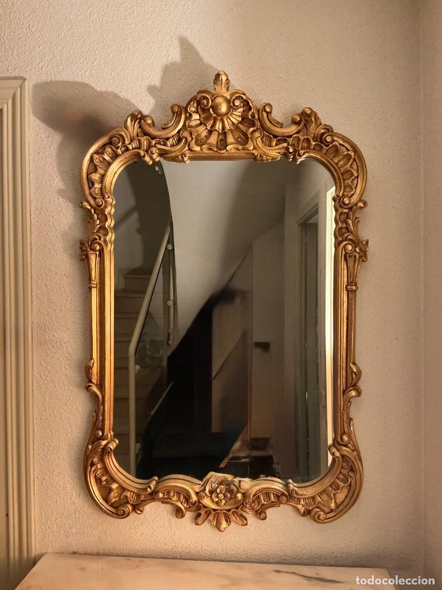 Antig&uuml;edades: Espejo dorado tallado estilo rococ&oacute; - Foto 1