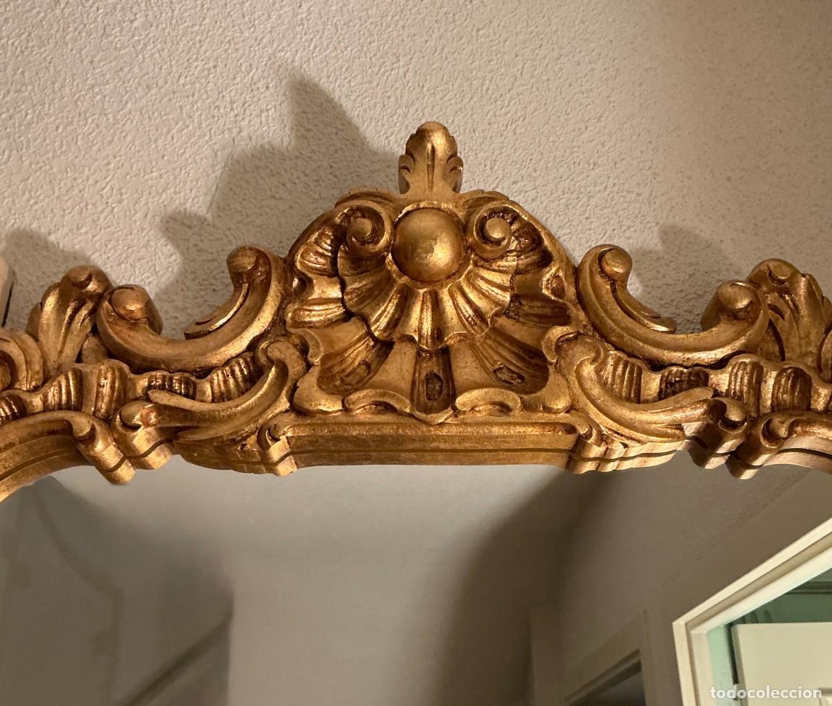 Antig&uuml;edades: Espejo dorado tallado estilo rococ&oacute; - Foto 2
