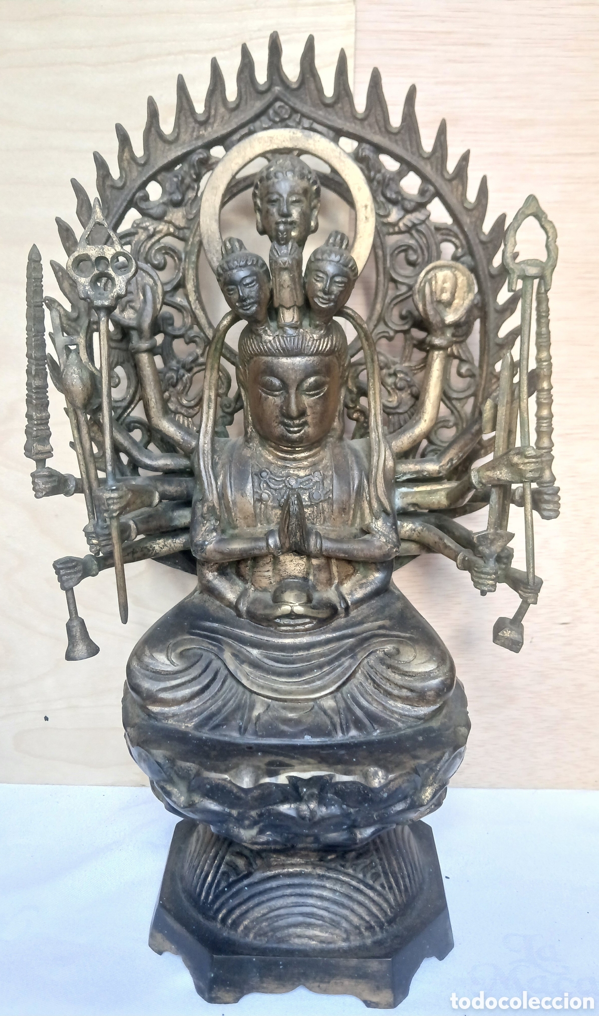 Antig&uuml;edades: DIOSA DECLA MONTA&Ntilde;A TAN SHAN, BUDA DE LAS 4 CARAS METAL.
