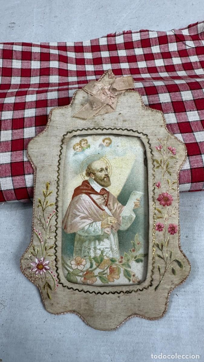 Antig&uuml;edades: Antiguo escapulario de seda pintada