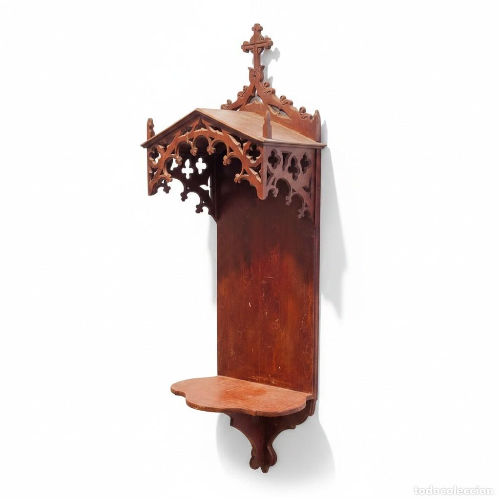 Antig&uuml;edades: CAPILLA NEOG&Oacute;TICA MADERA TALLADA SIGLO XIX HORNACINA ALTAR RELIGIOSO 160 CM