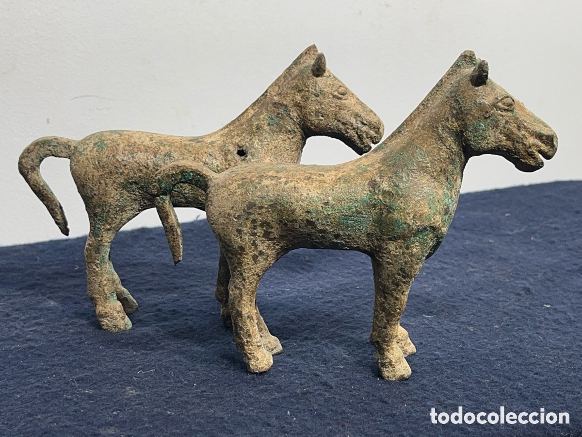 Antig&uuml;edades: Pareja de Caballos de Bronce Chinos. A/J - Foto 4