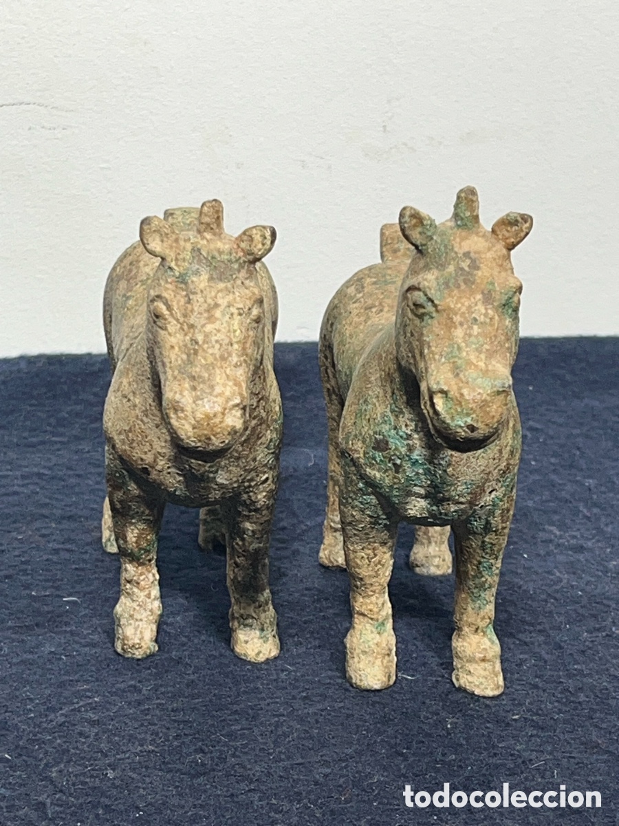 Antig&uuml;edades: Pareja de Caballos de Bronce Chinos. A/J - Foto 6