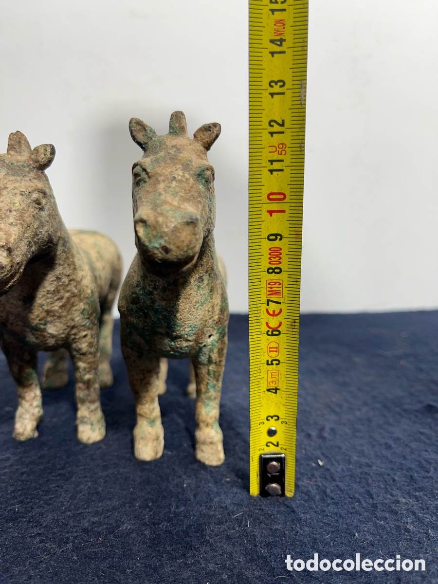 Antig&uuml;edades: Pareja de Caballos de Bronce Chinos. A/J - Foto 7