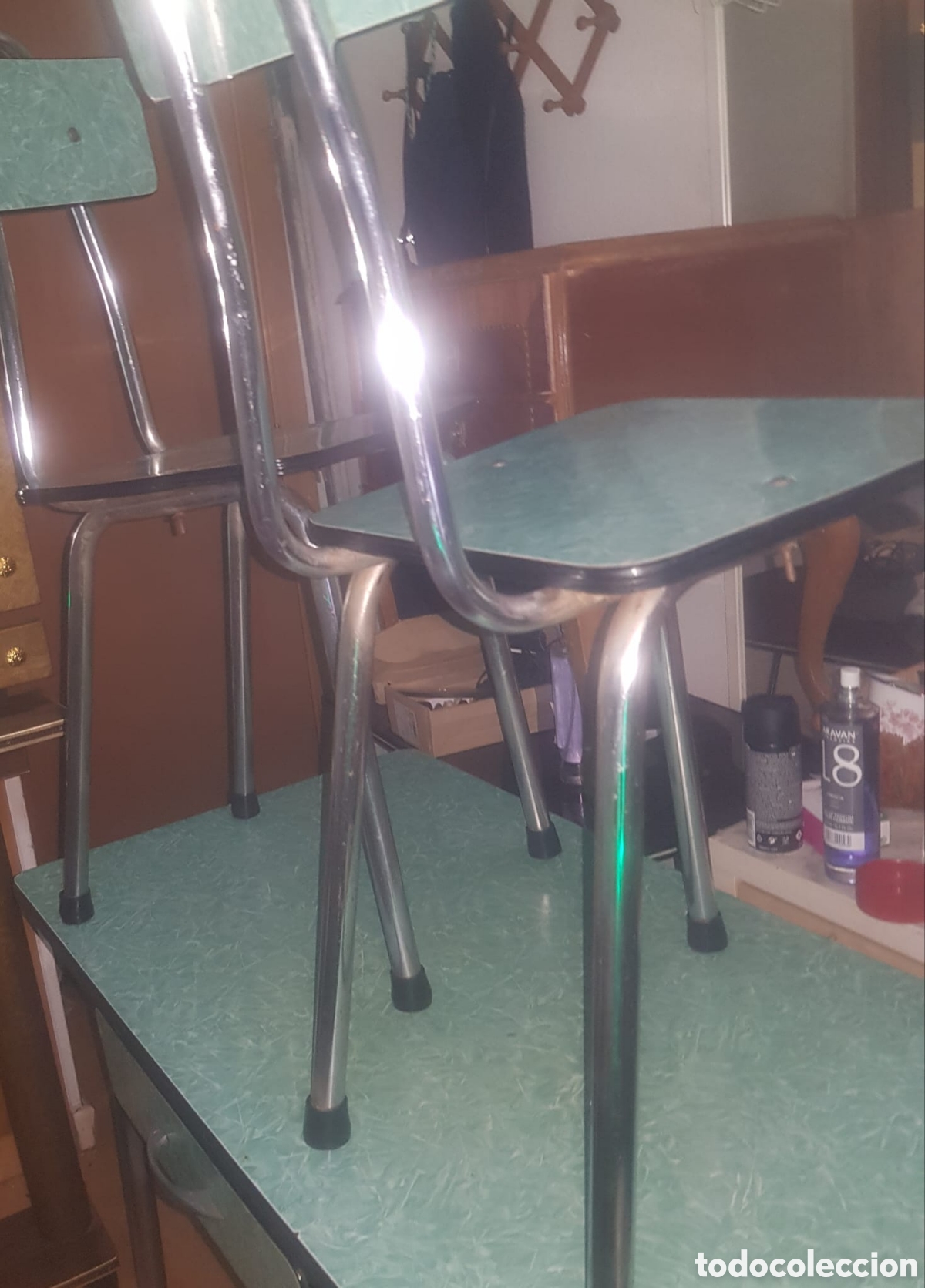 Antig&uuml;edades: Juego de cocina con sillas - Foto 3