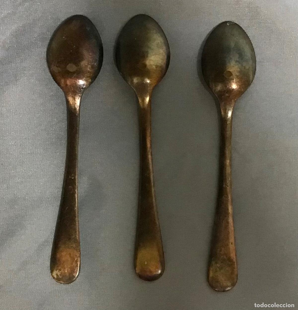 Antig&uuml;edades: ANTIGUAS CUCHARAS DE POSTRE PLATEADAS - Foto 2