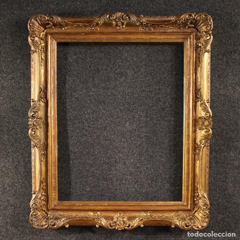Antig&uuml;edades: Marco italiano tallado y dorado del siglo XX