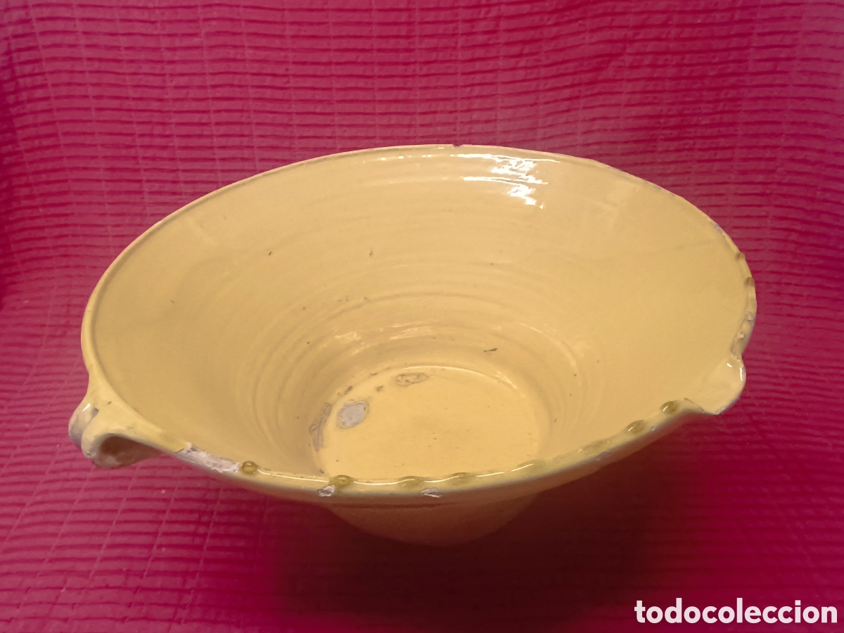 Antig&uuml;edades: Cuenco Tian Franc&eacute;s del Siglo XIX con Esmalte Amarillo .LEBRILLO FRANCES