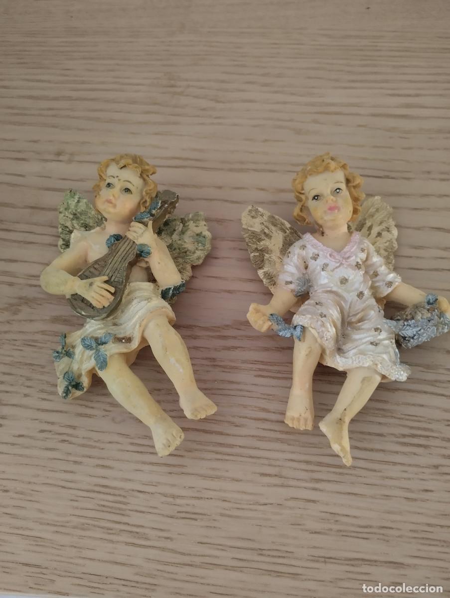 Antig&uuml;edades: pareja de angeles de terracota para decoracion
