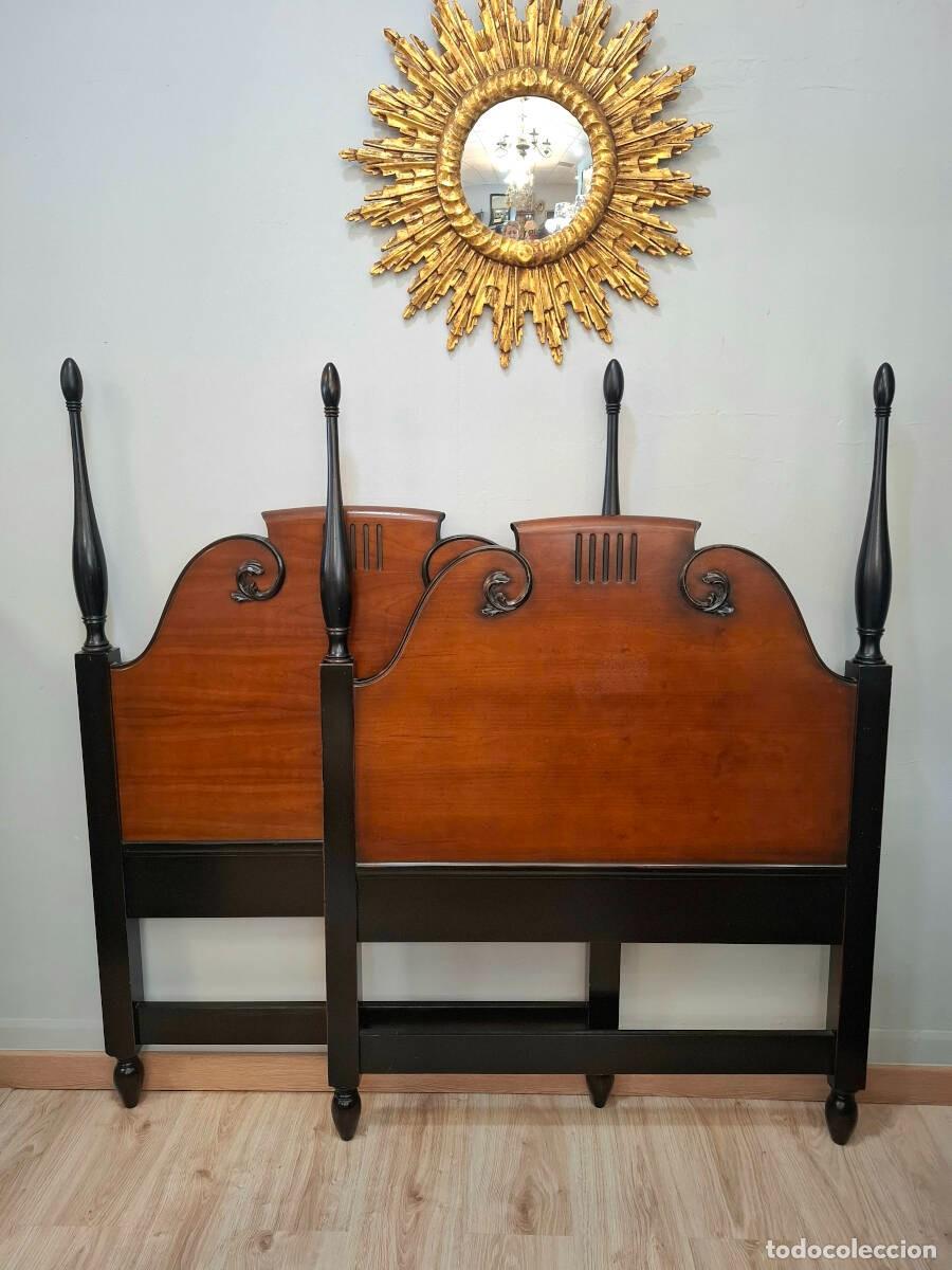 Antig&uuml;edades: Cabecero de madera de 90cm - Foto 2