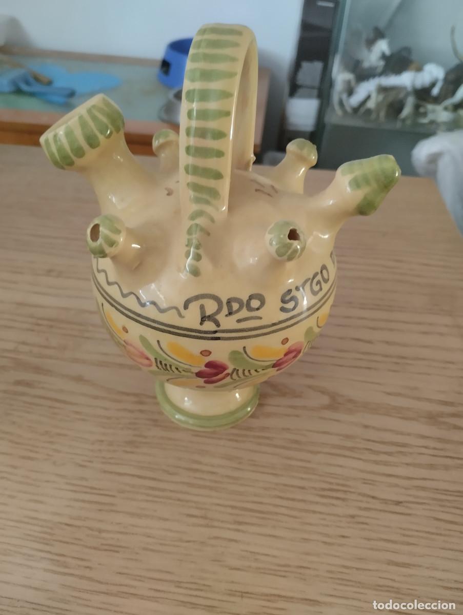 Antig&uuml;edades: botijo de ceramica de seis pitorros de santiago de la ribera