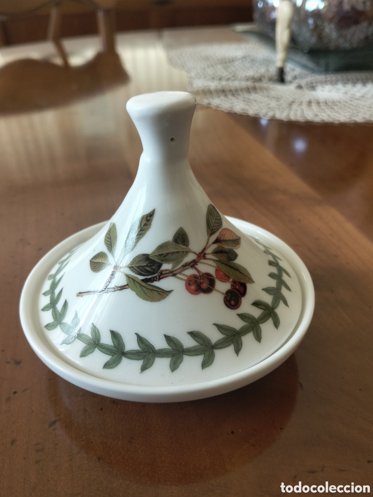 Antig&uuml;edades: Minitajine Decorativa de Porcelana Fina Farimer - Dise&ntilde;o Bot&aacute;nico