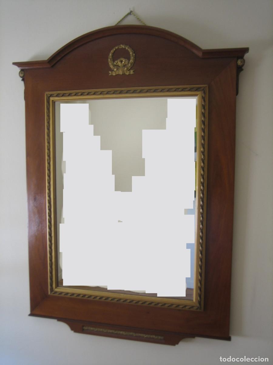 Antig&uuml;edades: ESPEJO. MADERA DE CEREZO. SIGLO XIX. - Foto 2