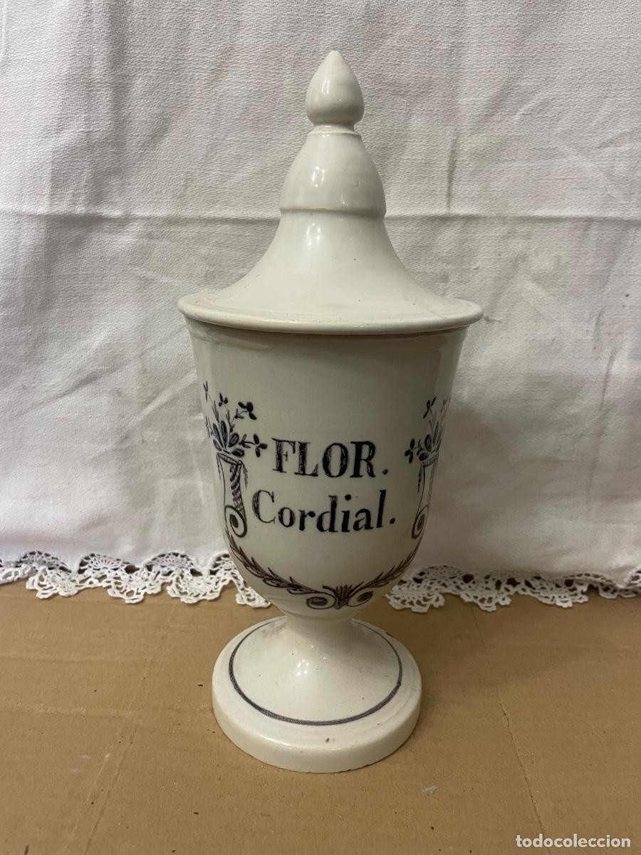 Antiquit&eacute;s: ANTIGUO BOTE DE CERAMICA CATALANA EPOCA IMPERIO , PRINCIPIO S. XIX BOTE FORMA DE COPA CON SU TAPA