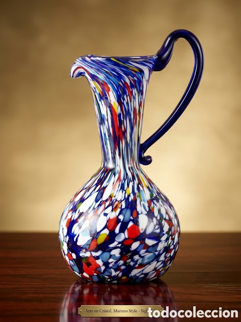 Antig&uuml;edades: Magn&iacute;fica jarra de cristal de Murano