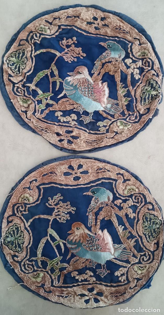 Antig&uuml;edades: 2 ANTIGUOS TAPETES ORIENTALES BORDADOS